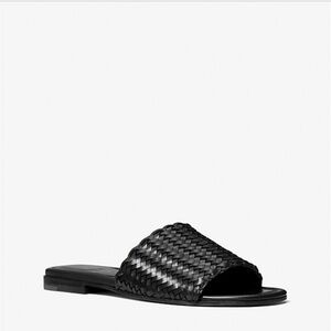 Michael Kors Collection McGraw Woven Leather Slide - Size 6